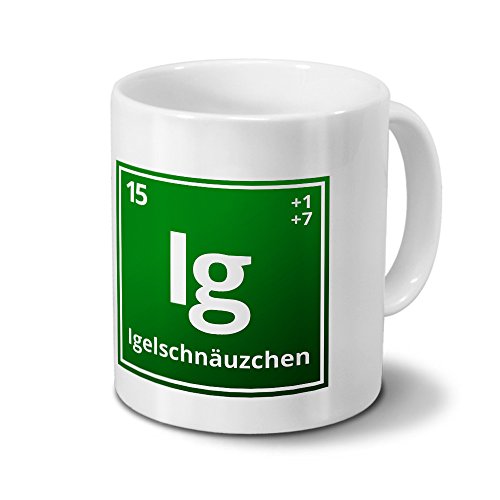 digital print Tasse mit Namen Igelschnäuzchen als Element-Symbol des Perioden Systems - grün - Namenstasse, Kaffeebecher, Mug, Becher, Kaffeetasse digital print Tasse mit Namen Igelschnäuzchen als Element-Symbol des Perioden Systems - grün - Namenstasse, Kaffeebecher, Mug, Becher, Kaffeetasse von digital print