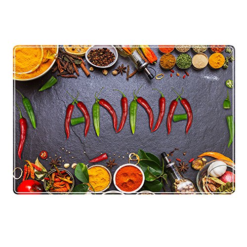 digital print Tischset mit Namen ''Anna'' Motiv Chili - Tischunterlage, Platzset, Platzdeckchen, Platzunterlage, Namenstischset von digital print