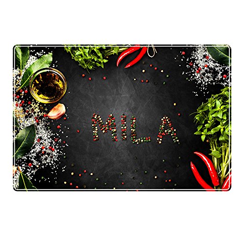 digital print Tischset mit Namen ''Mila'' Motiv Pfeffer - Tischunterlage, Platzset, Platzdeckchen, Platzunterlage, Namenstischset von digital print
