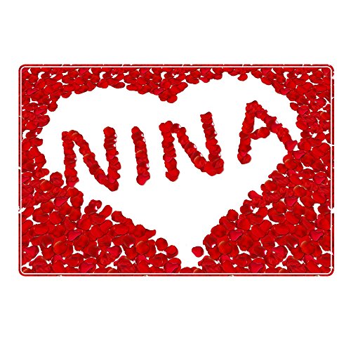 digital print Tischset mit Namen ''Nina'' Motiv Rosenherz - Tischunterlage, Platzset, Platzdeckchen, Platzunterlage, Namenstischset von digital print