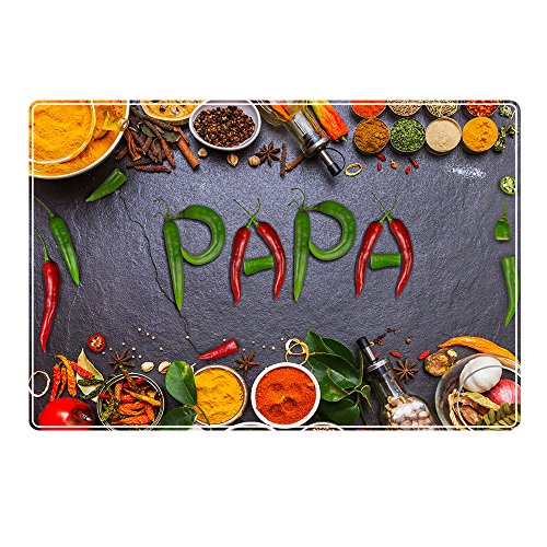 digital print Tischset mit Namen ''Papa'' Motiv Chili - Tischunterlage, Platzset, Platzdeckchen, Platzunterlage, Namenstischset von digital print