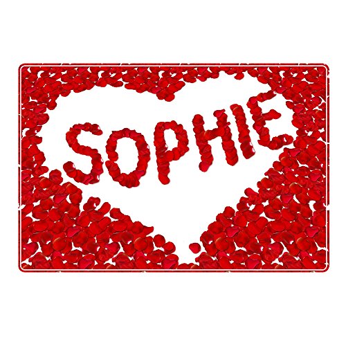 digital print Tischset mit Namen ''Sophie'' Motiv Rosenherz - Tischunterlage, Platzset, Platzdeckchen, Platzunterlage, Namenstischset von digital print