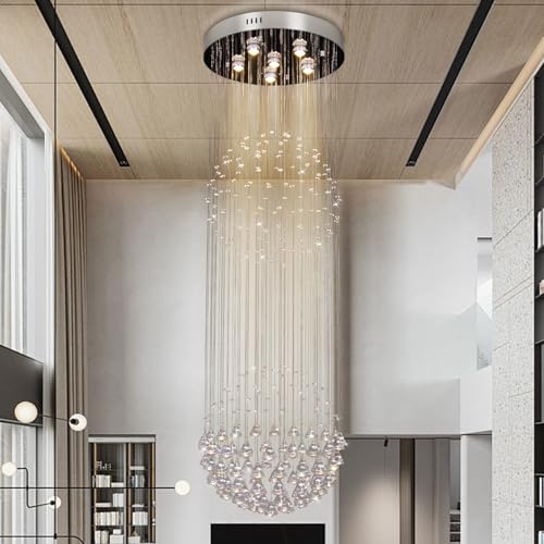 diisunbihuo Große Kronleuchter für hohe Decke, lange Regentropfen Moderne Deckenleuchte für Treppen, Foyers, Wohnzimmer Flush Mount Kronleuchter Deckenleuchte für Eingang Wohnzimmer (W19.7 x H62.9) diisunbihuo Große Kronleuchter für hohe Decke, lange Regentropfen Moderne Deckenleuchte für Treppen, Foyers, Wohnzimmer Flush Mount Kronleuchter Deckenleuchte für Eingang Wohnzimmer (W19.7 x H62.9) von diisunbihuo