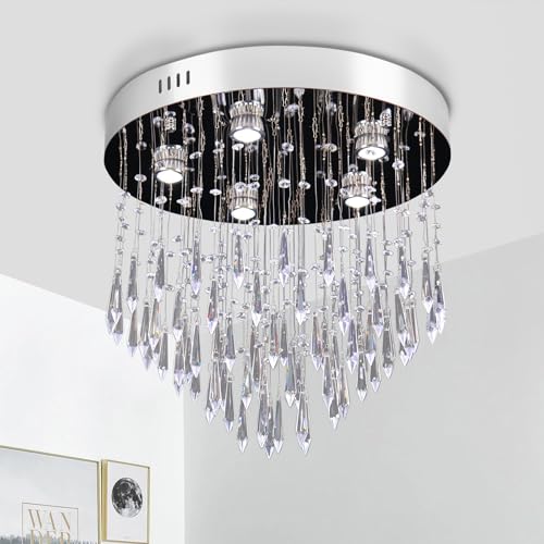 diisunbihuo Moderne Kristall-Kronleuchter Beleuchtung K9 Decke Kronleuchter Lichter Juwel Tröpfchen Flush Mount LED-Deckenleuchte für Esszimmer Wohnzimmer Flur von diisunbihuo