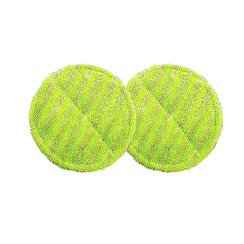 dijiusidy 2 Stück Akku Rotations Elektro Mopps Ersatzpad Runde Matte Bodenreinigungswerkzeug Schrubber für Wohnzimmer im Innenbereich, Grün von dijiusidy