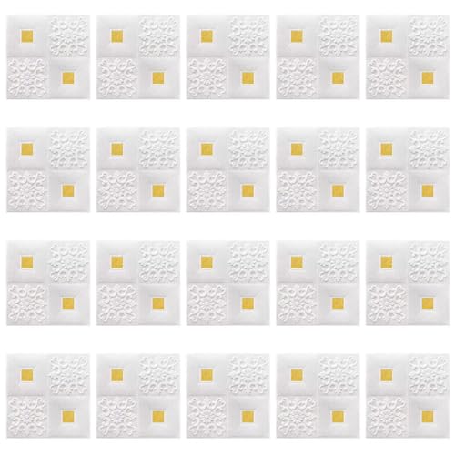 dijiusidy 20 stück Selbst Aufkleber 3D Fliesen Schlafzimmer DIY Fliesen Für Home Office 20 stücke 3D Ziegel Wand Aufkleber Pe Klebstoff Schaum, Typ+2 von dijiusidy