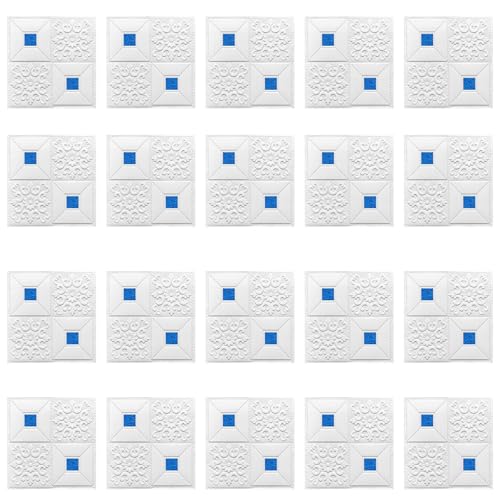 dijiusidy 20 stück Selbst Aufkleber 3D Fliesen Schlafzimmer DIY Fliesen Für Home Office 20 stücke 3D Ziegel Wand Aufkleber Pe Klebstoff Schaum, Typ+4 von dijiusidy