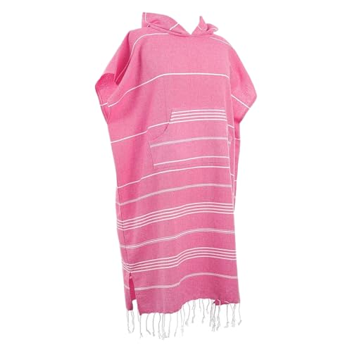dijiusidy Bequemer Strandtuch Bademantel zum Entspannen am Strand oder am Pool, türkischer Baumwoll Umhang, Handtuch, Surfumhang, Wechseltuch, Handtuch mit Kapuze, Rosa von dijiusidy