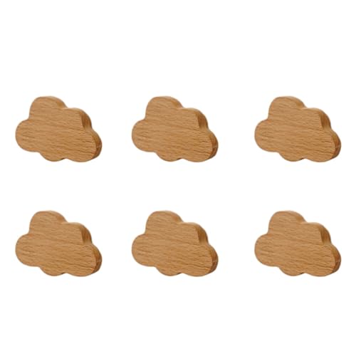 dijiusidy Einfach zu installierendes Holz Schrankknöpfe Set, Heimdekoration, langlebiges Holz, Holz Schrankknöpfe Set mit Schrauben, Cartoon stilvoll, Wolke von dijiusidy