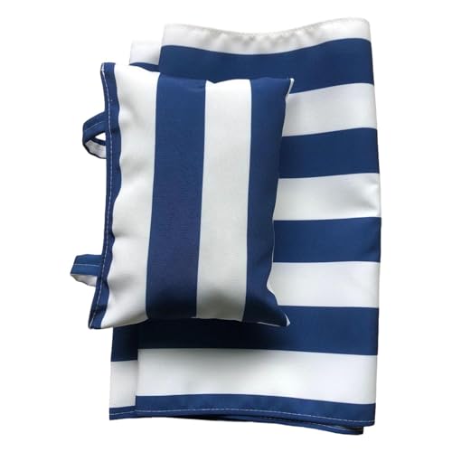 dijiusidy Faltbarer Strand Sling Stuhl Stoff, leicht zu tragen und bequem, Ersatz für Terrassenstühle aus Segeltuch, wasserdicht, Blauer Streifen von dijiusidy