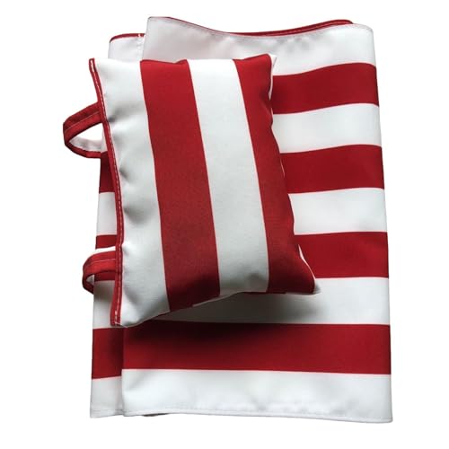 dijiusidy Faltbarer Strand Sling Stuhl Stoff, leicht zu tragen und bequem, Ersatz für Terrassenstühle aus Segeltuch, wasserdicht, Roter Streifen von dijiusidy