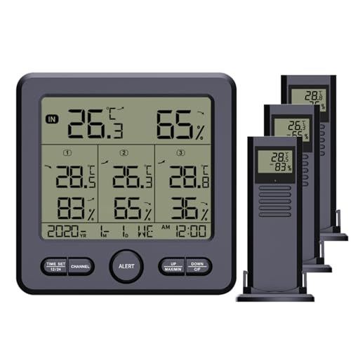 dijiusidy LED LCD Display Thermometer mit digitalem Hygrometer für präzise Messungen Trend Forarrow Prompt Thermometer Digital, Schwarz von dijiusidy