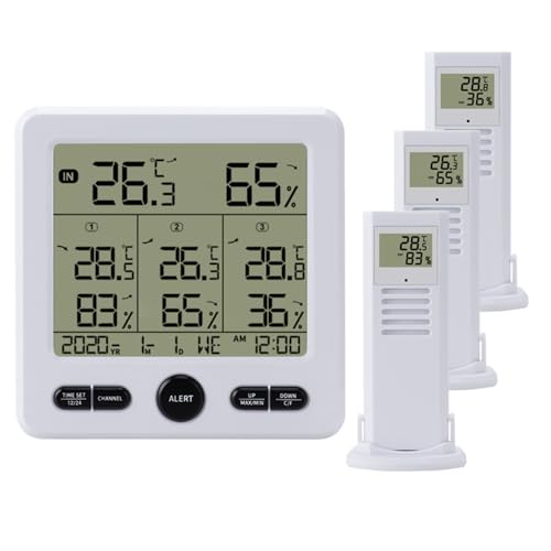 dijiusidy LED LCD Display Thermometer mit digitalem Hygrometer für präzise Messungen Trend Forarrow Prompt Thermometer Digital, Weiß von dijiusidy