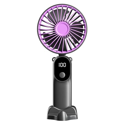 dijiusidy Mini Halsventilator mit klarem Beleuchtungsgetriebekern Cyclone Boost und abnehmbarer Netzabdeckung ABS und Displaybildschirm Handheld Mini, Sternenhimmel Grau von dijiusidy