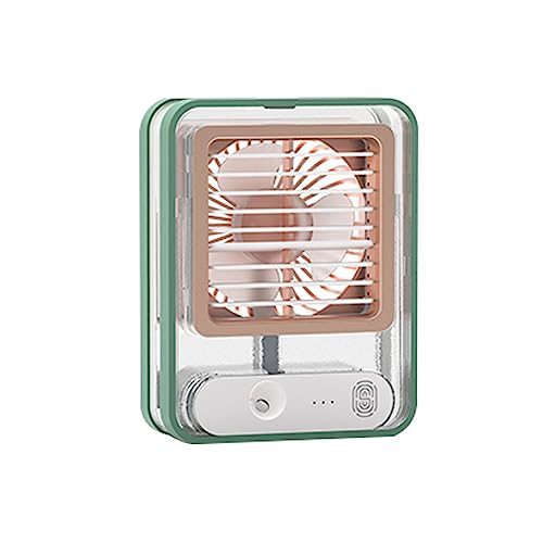 dijiusidy Mist Fan Sommer Einstellbarer wiederaufladbarer tragbarer Misting Cooler mit Nachtlicht Heimtischkühlgerät nachfüllbar, Grün von dijiusidy