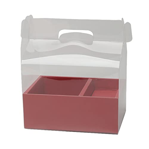 dijiusidy PVC Geschenkbox Kuchen transparente Tasche Blumen Aufbewahrungsboxen Dekor Party Favor Requisiten dekorativ für Heiratsanträge, Rot von dijiusidy