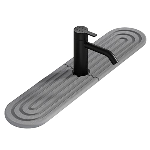 dijiusidy Stein Trockenmatte für die Küche, Lange Kieselgur Wasserhahnmatte für Küchenspüle, ABS, schnelltrocknende Steinmatte, Küchenspüle, Steine, C, 45 * 10cm von dijiusidy