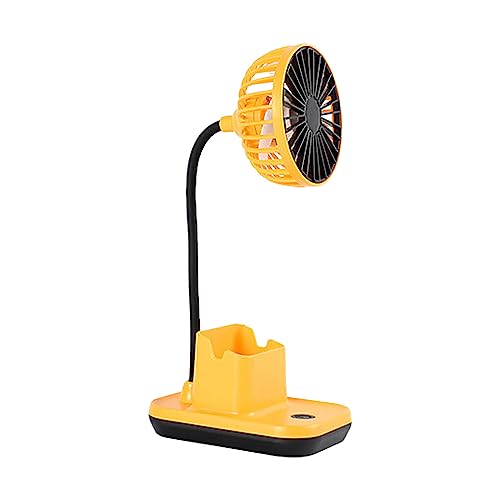 dijiusidy Wiederaufladbarer Tischventilator mit Telefonständer am Nachttisch, verstellbares, kabelloses Mini Kühlgerät, persönliches Zubehör, Gelb dijiusidy Wiederaufladbarer Tischventilator mit Telefonständer am Nachttisch, verstellbares, kabelloses Mini Kühlgerät, persönliches Zubehör, Gelb von dijiusidy