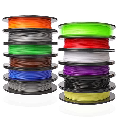 PLA Pro 3D Drucker Filament Packs 1.75mm, dikale 12pcs Bundle Assorted Colors, Neatly Wound 500g pro Spule PLA+, insgesamt 6kg, Durchmessergenauigkeit +/- 0.02mm, Fit für FDM 3D Drucker von dikale