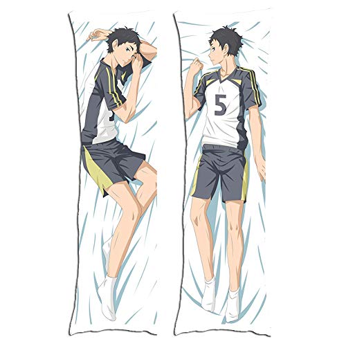 dili-bala Hoher Volleyball! Haikyuu !! Anime Körper Kissen Pfirsich Haut Verschiedene Anime Charaktere Druckkissen für Home Sofa Dekor (NUR Kissenbezug !!)(L-50×150cm As pictrue Shown) von dili-bala