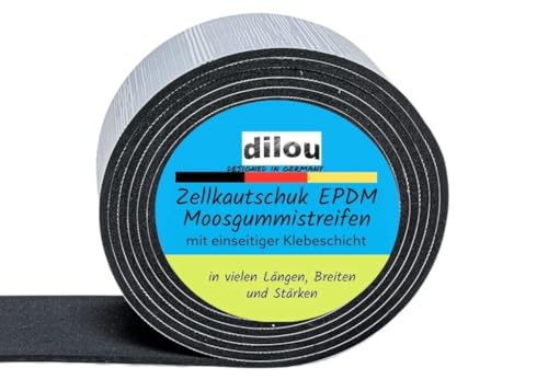 1000mm x 100mm x 5mm Zellkautschuk Moosgummi, einseitig selbstklebend EPDM von dilou