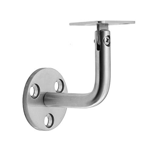 Edelstahl Handlaufträger in 8 Ausführungen Handlaufhalter Handlaufwandhalter Halterung (Edelstahl: flach-1) von dilou