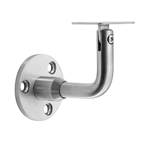 Edelstahl Handlaufträger in 8 Ausführungen Handlaufhalter Handlaufwandhalter Halterung (Edelstahl: flach-3) von dilou