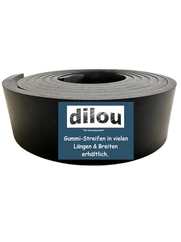 Gummistreifen 40mm breit 10mm dick 1-10m lang mit Gewebeeinlage Vollgummi Hartgummi (8000x40x10mm) von dilou