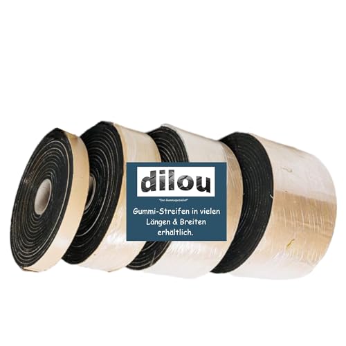 Gummistreifen selbstklebend 40mm breit 3mm dick 1-10m lang Vollgummi Hartgummi (1000x40x3mm) von dilou