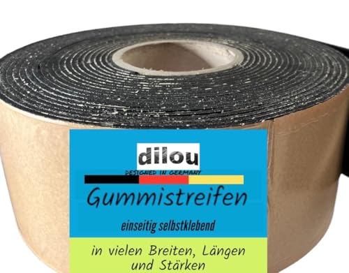 Gummistreifen selbstklebend 40mm breit 3mm dick 1-10m lang Vollgummi Hartgummi (1000x40x3mm) von dilou