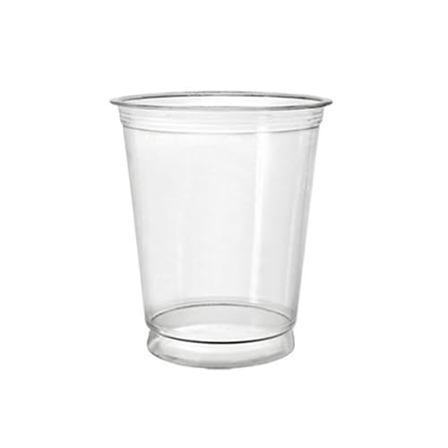 dinese - 300x Premium Einweg Trinkbecher mit Deckel 300 ml - PET Einwegbecher aus Plastik - Getränkebecher Einmalbecher als Partybecher & Bierbecher - Plastikbecher Kunststoffbecher (transparent) von dinese