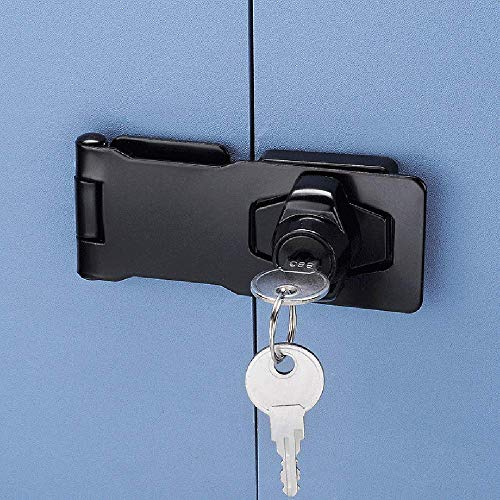 Überfalle Keyed Hasp Locks Twist Knob Keyed Locking Hasp für kleine Türen, Schränke und mehr, verchromtes Hasp Lock Catch Latch Sicherheitsschloss von dingchi
