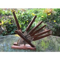 6 Obstmesser Mit Ständer Teakholz von dingedong