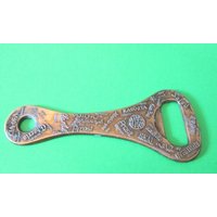 Alter Flaschenöffner Kupfer Prost in Vielen Sprachen Vintage von dingedong