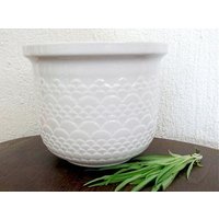 Blumentopf Übertopf Weiß Söndgen Keramik Vintage von dingedong