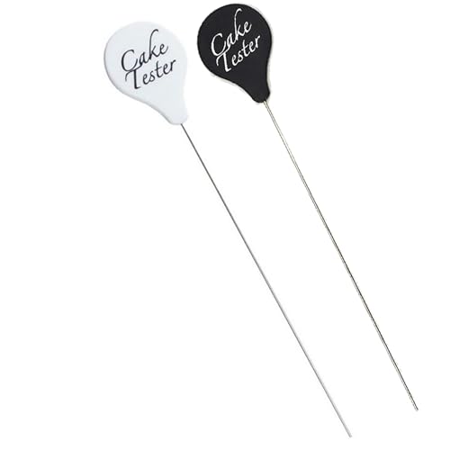 Dinghaole Edelstahl-Kuchentester,2 Edelstahl-Kuchen-Seitenstäbchen kleines Zubehör, Backen Essentials ist ein guter Helfer in der Küche (Schwarz + Weiß) von dinghaole