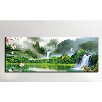 Frühling Lotus Natürliche Landschaft Diamant Stickerei Puzzle Voller Bohrer Diy Malerei Mosaik Wohnkultur Berg Wasser von dingxing