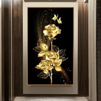 Große Diy Diamant Malerei Goldene Rose Blume Full Square/Round5D Stickerei Kreuzstich Mosaik Geschenk Home Decor von dingxing