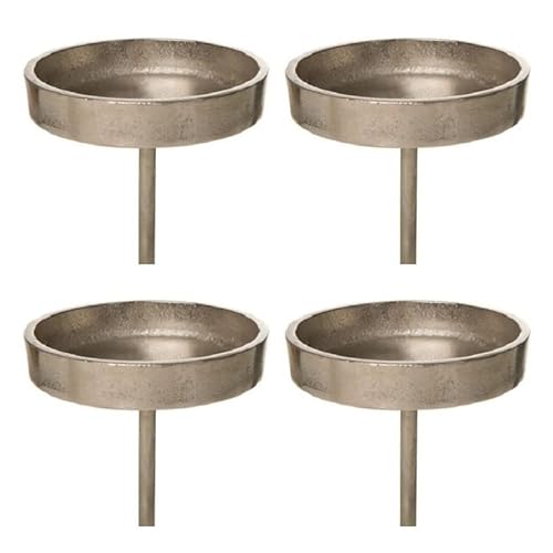 Dio only for you Aluminium Kerzenpick Set mit 4 Stück KERZENHALTER, Kerzenteller, Kerzenstecker, Kerzenständer. Rund 10 cm. Alu. Silber., 76219 (4 Stück) von dio only for you
