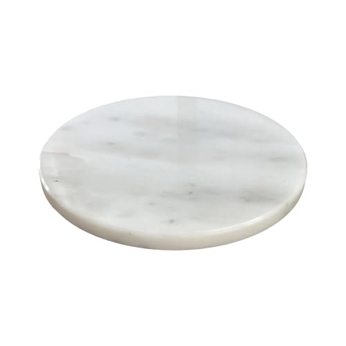 MARMOR-DEKOPLATTE. RUND. 15cm. Runde Steinplatte, Steintafel, Marmorplatte in Untersetzer in weiß, Weiss von dio only for you