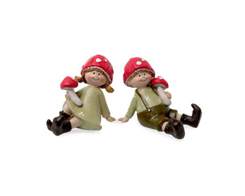 dio Dekofigur Herbstkinder 7,5x5x6,5cm sitzend rot/grün Pilze (2 St) von dio