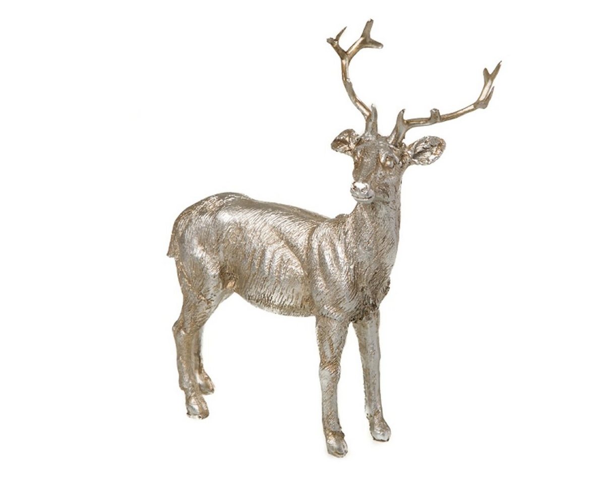 dio Dekofigur Hirsch stehend, antik-silber, Polyresin, ca. 15 x 5,5 x 17 cm H (1 St) von dio