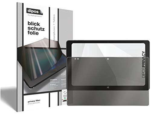 dipos I 2-Wege Blickschutzfolie kompatibel mit TrekStor SurfTab Twin 11.6 (Im Hochformat) 2 Stück I Sichtschutz-Folie Display-Schutzfolie Privacy-Screen - Schützt gegen seitliche Blicke von dipos