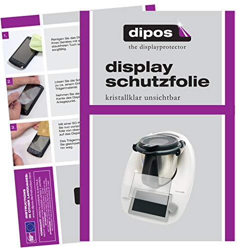 dipos I 2X Schutzfolie klar passend für Vorwerk Thermomix TM6 Folie Displayschutzfolie von dipos