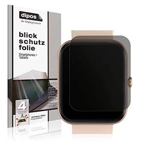 dipos I Blickschutzfolie kompatibel mit Fireboltt Neptune Display-Schutzfolie matt mit 4-Wege Sichtschutz-Effekt (bewusst Kleiner als das Glas, da Dieses gewölbt ist) von dipos