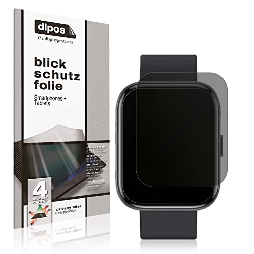 dipos I Sichtschutz-Folie matt kompatibel mit Fireboltt Mercury Blickschutzfolie Display-Schutzfolie Privacy-Filter (Kleiner als das Glas, da Dieses gewölbt ist) von dipos