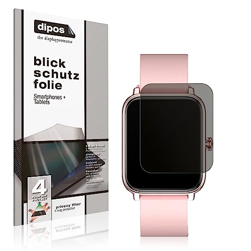 dipos I Sichtschutz-Folie matt kompatibel mit Fireboltt Ninja Pro Max Blickschutzfolie Display-Schutzfolie Privacy-Filter (Kleiner als das Glas, da Dieses gewölbt ist) von dipos