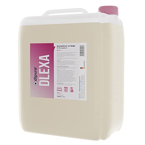 dipure® DLexa Geruchsentferner und Reiniger 5 Liter Kanister (Enzymreiniger, Teppichreiniger, Polsterreiniger entfernt Urin, Kot, Moder, Milch) von dipure