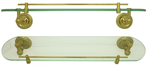 Glasablage für Badezimmer mit 8mm Sicherheitsglas 52cm breit Wandregal Glas Gold Glas Regal Retro Wandmontage Waschbecken Ablage Glaskonsole Landhausstil von dirks-traumbad