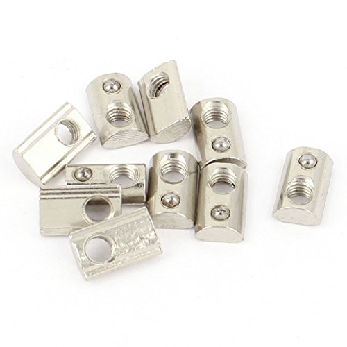 dissot 10 Stück 20 Serie M5 T-Mutter mit T-Schlitz, Federn, T-Mutter aus Stahl, 13,6 mm x 8,5 mm x 4,3 mm von dissot